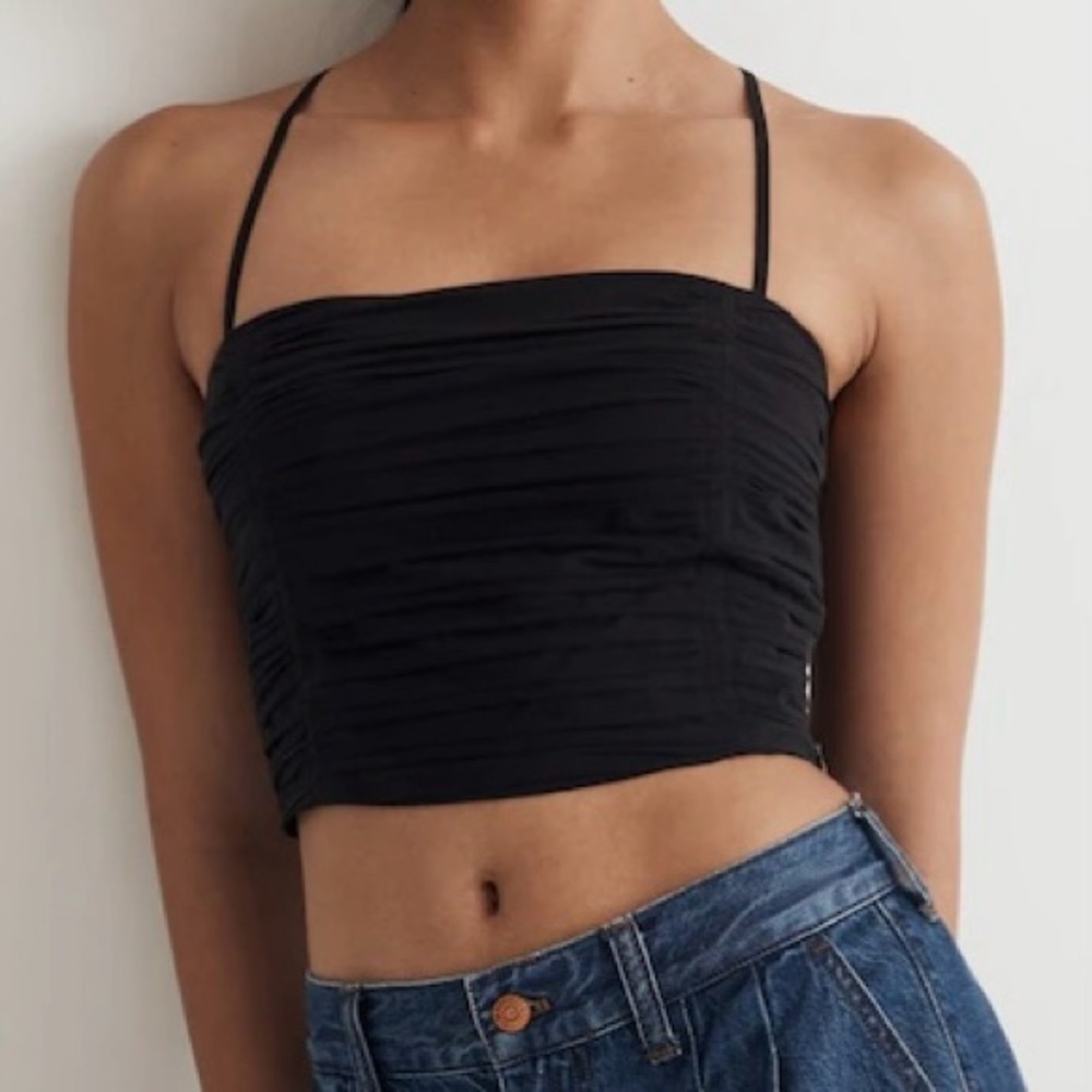 Madewell Poplin Crop Tube Top